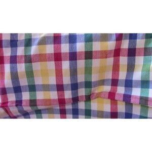 Linen Multi-Colored Checked Table Cloth 76" x 54"
